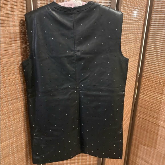 All Saints Black Studded Leather Mini Shift Dress - NWT - Picture 3 of 5